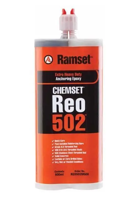 หลอดน้ำยาเคมีเจาะเสียบเหล็ก RAMSET Reo502 ขนาด 600 มิลลิลิตร